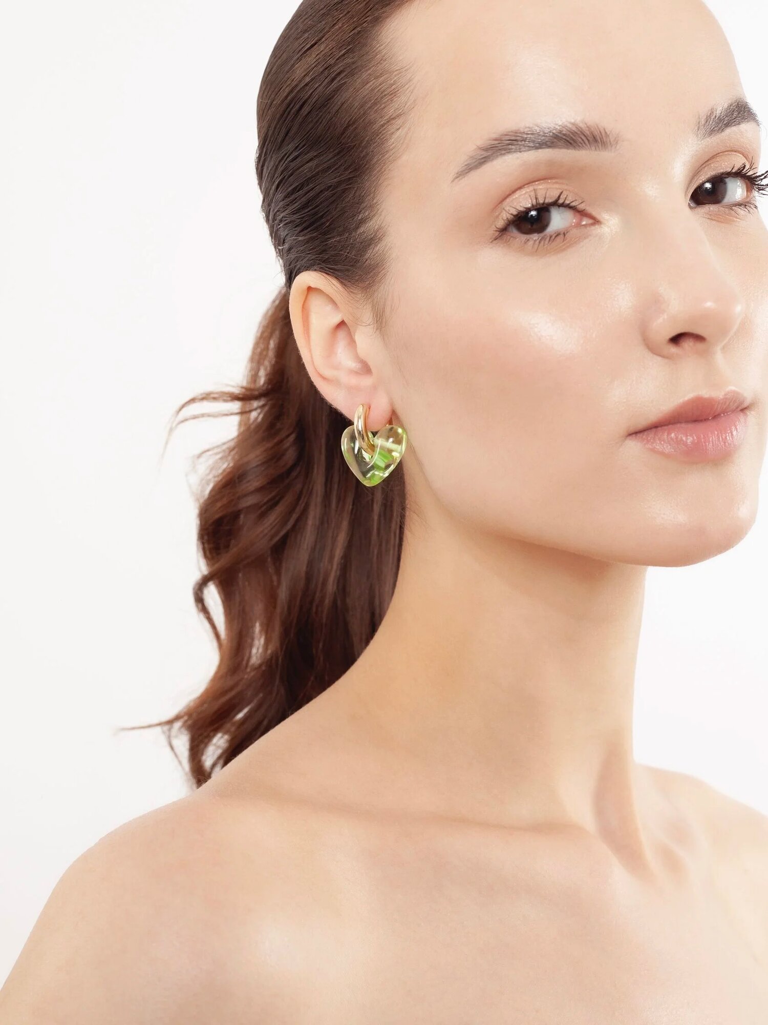 Серьги FETISH, размер 45 мм, зелeный — фото 1