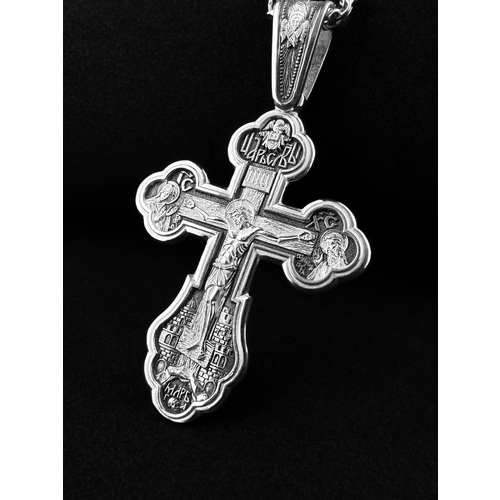 Крестик Мастерица, серебро, 925 проба, серебристый