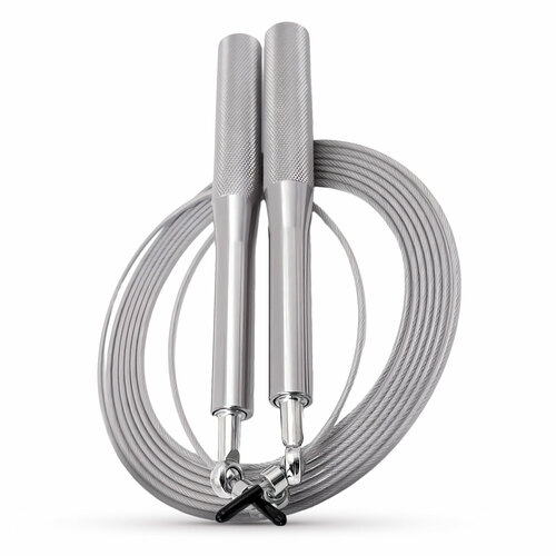 Спортивная скоростная скакалка. Скакалка серебристая 3 метра Evo Action