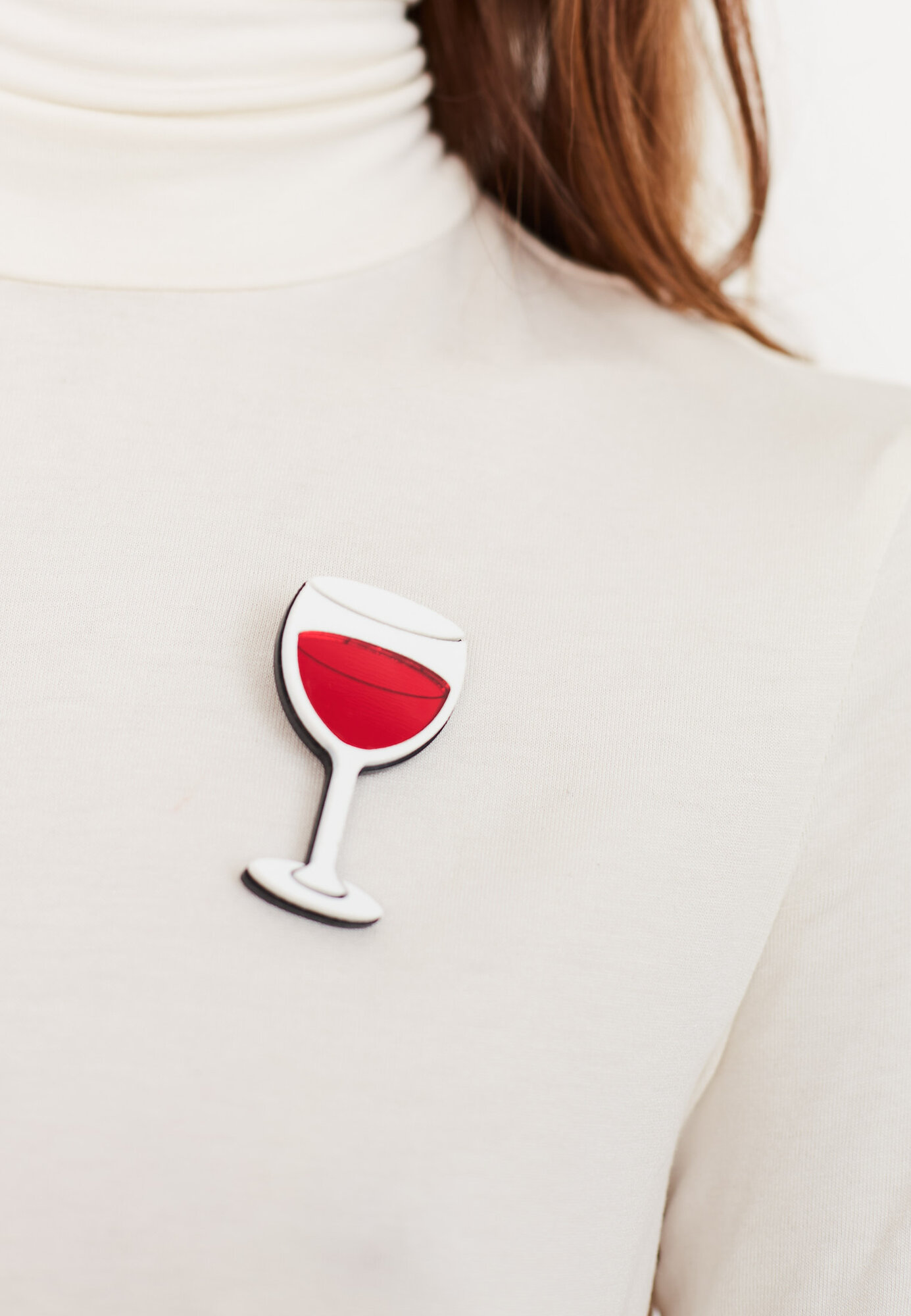 Брошь MONOLAMA, красный/белый — фото 1