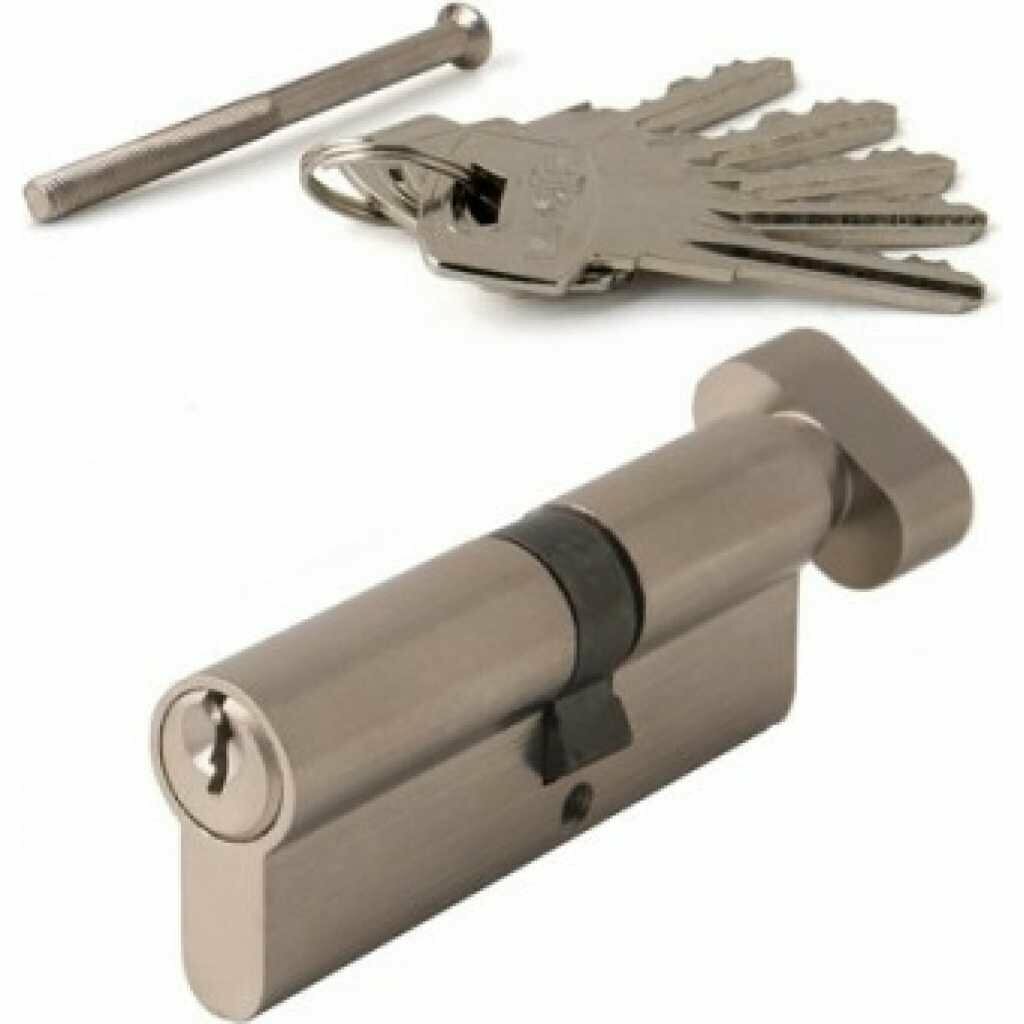 Личинка замка двери Vanger YC-80(35C/45)-C-CR 30583 чугун 80 мм с заверткой хром/никель