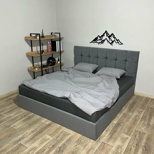 VIERO Двуспальная кровать Ника мягкое изголовье с размером спального места 180х200 с ортопедическим основанием без подъемного механизма 42269₽