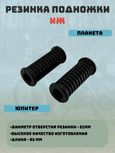 Изображение товара Резинка подножки мотоцикла ИЖ планета/юпитер (ИЖП4 2-10) сквозная (пара)