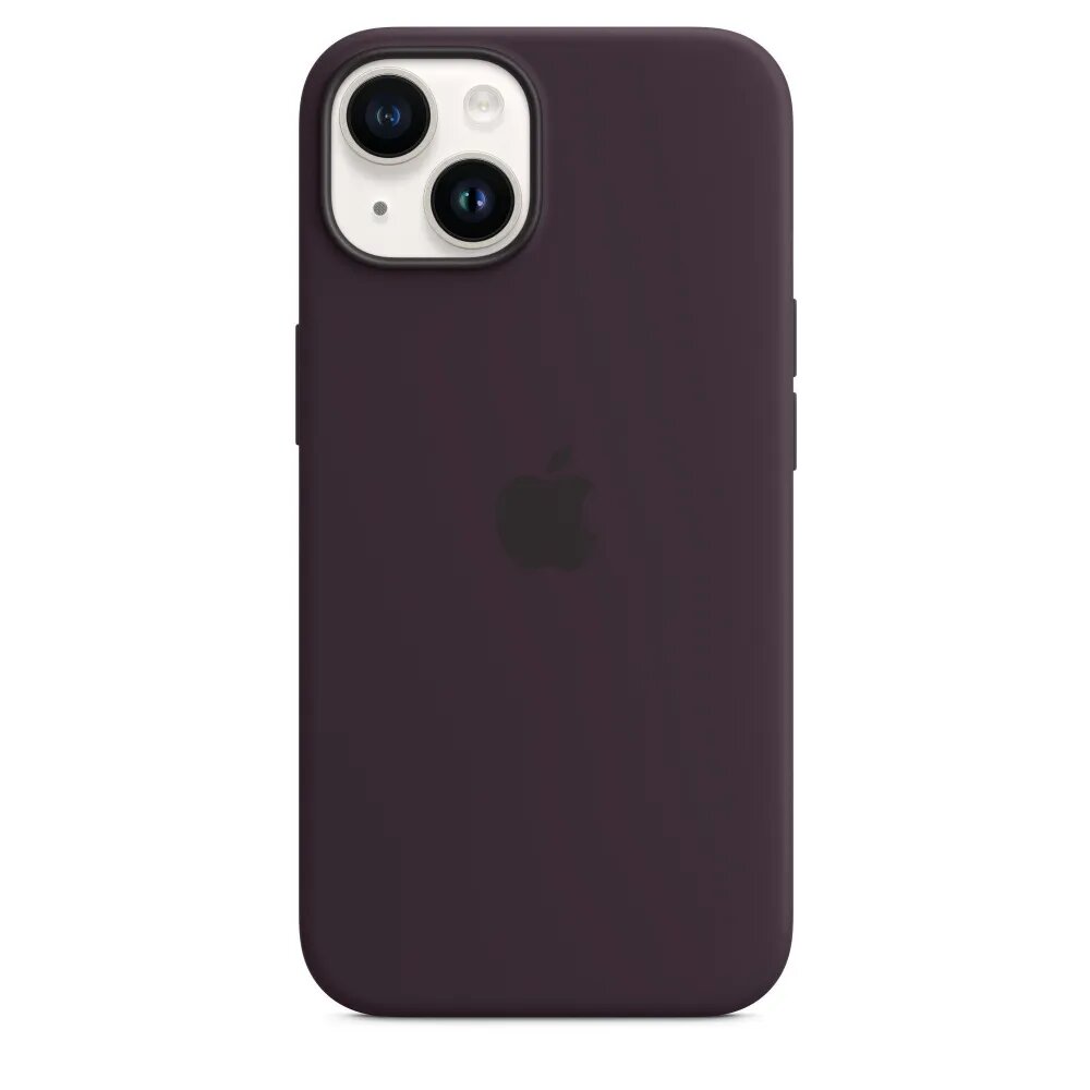 Чехол силиконовый MagSafe для iPhone 14 Elderberry с анимацией NFC, Silicone case MagSafe для айфон 14 - Вишнёвый
