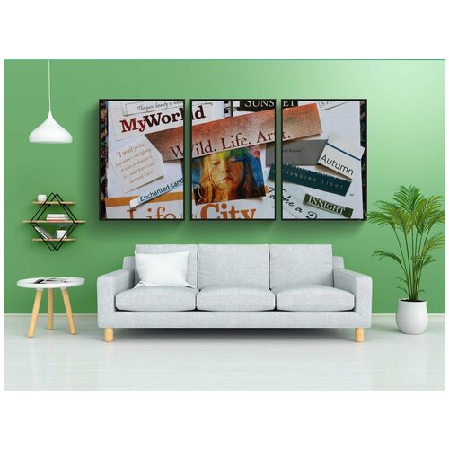 фото Набор модулных постеров для интерьера "доска видения, проявление, альбом для вырезок" 60x90 см. в тубусе, без рамки lotsprints