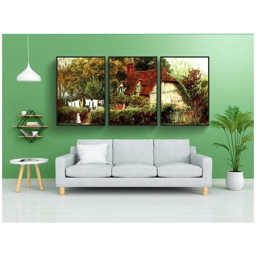 фото Набор модулных постеров для интерьера "винтаж, старомодный, викторианский" 60x90 см. в тубусе, без рамки lotsprints