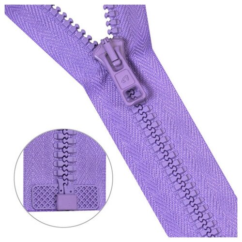 фото Молния трактор тип 10 (6мм) 1 замок 65см arta (086 св.сиреневый) 5 шт