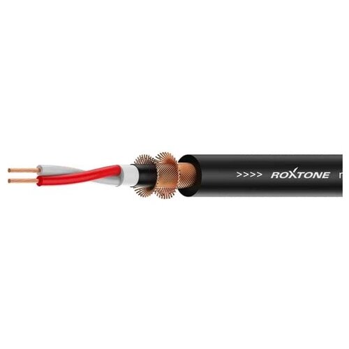 фото Roxtone mc222/100 симметричный микрофонный кабель из бескислородной меди, в катушке 100 метров, 2x0.22 кв.мм, d 6.2 мм, цвет черный