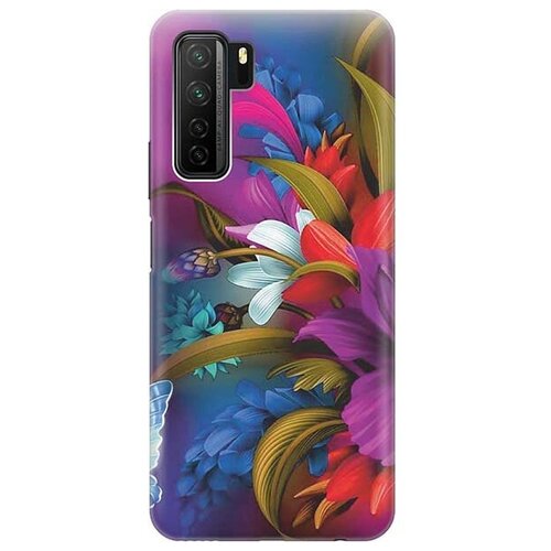 фото Ультратонкий силиконовый чехол-накладка для huawei nova 7 se / honor 30s с принтом "фантастические цветы" gosso