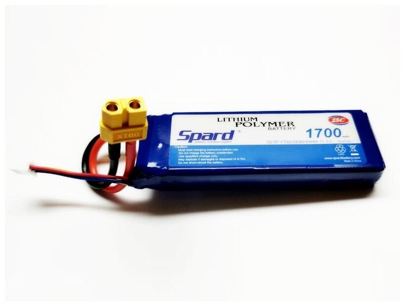 Аккумулятор Li-Po Spard 1700mAh, 11,1V, 25C, XT60, YT81303
