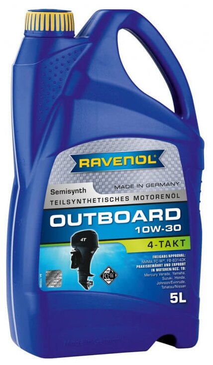 RAVENOL 1153203-005-01-999 Моторное масло для 4-T лод.моторов RAVENOL Outboardoel 4T SAE 10W-30 (5л) new 1шт