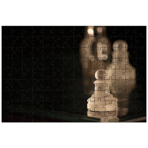 фото Магнитный пазл 27x18см."шахматы, пешка, белый" на холодильник lotsprints