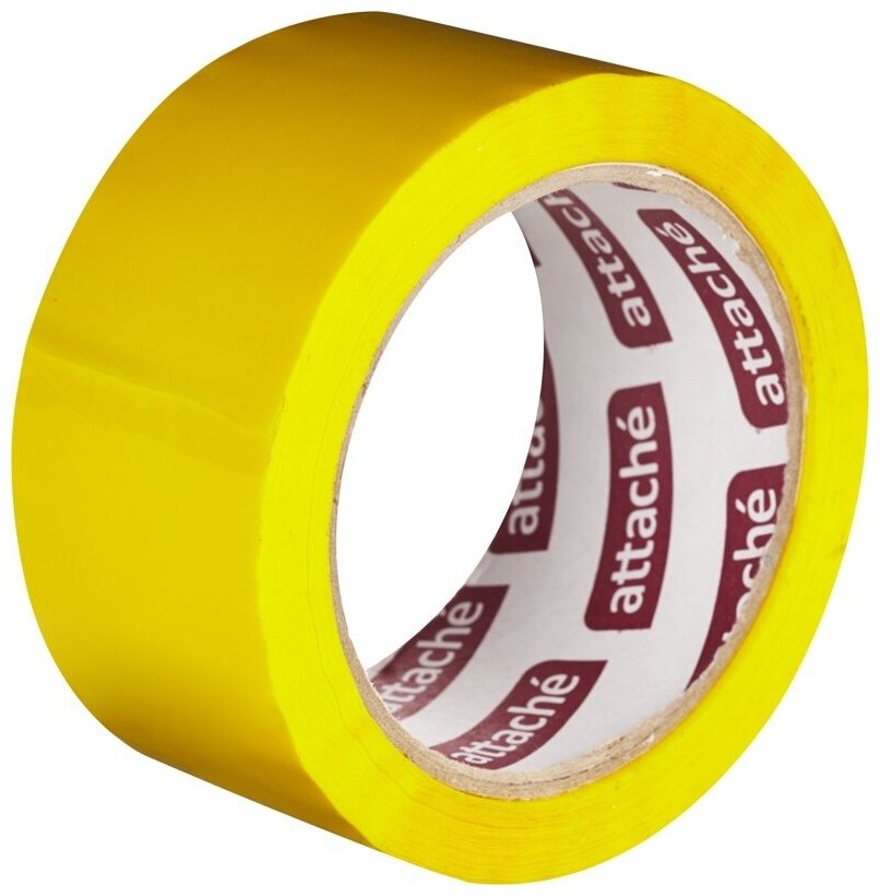 Клейкая лента упаковочная Attache 48 мм*66 м, 45 мкм, желтый