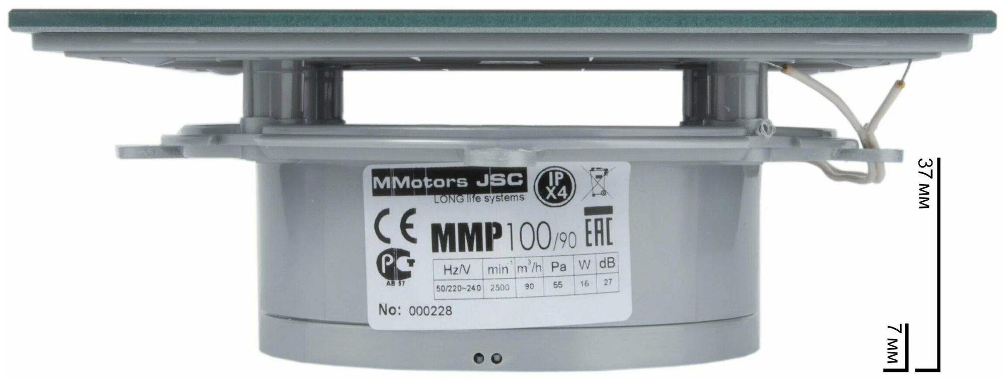 Сверхтонкий бесшумный вентилятор Mmotors ММР 100 стекло темно серый - фотография № 3