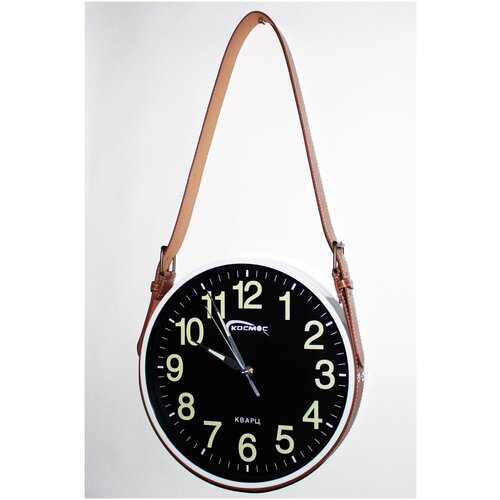 Часы настенные с ремнем со светонакопительными цифрами и стрелками/часы кварцевые/бесшумные/интерьерные/для гостиной/для офиса/в прихожую, 30 см