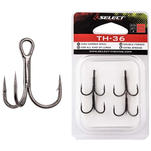 Крючки Select тройные treble hook TH-36 #20 (8шт в упаковке)