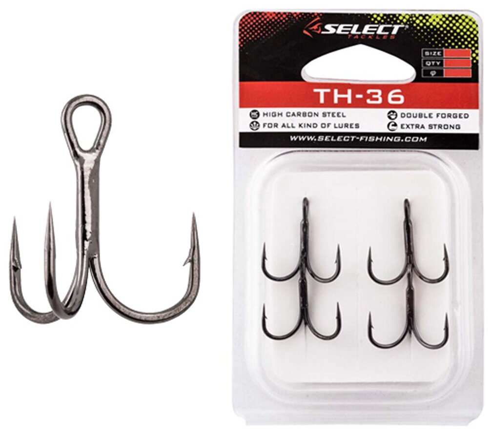 Крючки Select тройные treble hook TH-36 #18 (8шт в упаковке)