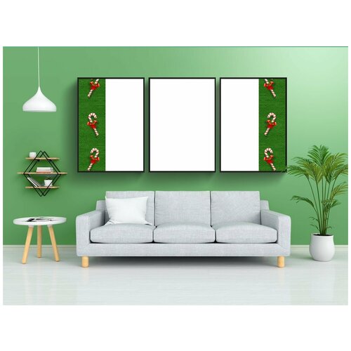 фото Набор модулных постеров для интерьера "рождество, 3d, леденцы" 60x90 см. в тубусе, без рамки lotsprints