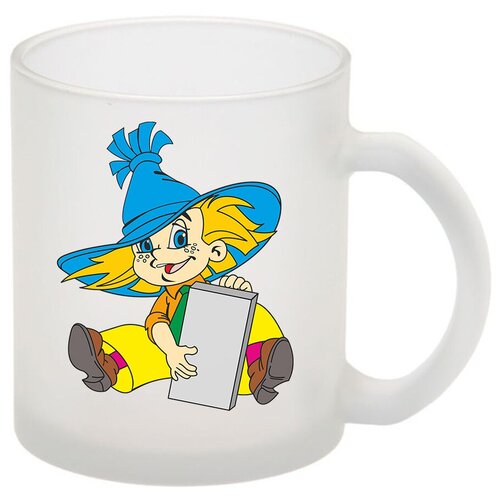 фото Стеклянная кружка матовая незнайка drabs