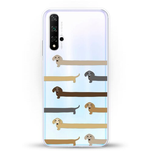 фото Силиконовый чехол длинные таксы на huawei nova 5t andy & paul