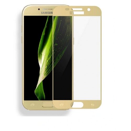 Защитное стекло 3D на весь экран для Samsung Galaxy J3 2017 золотое