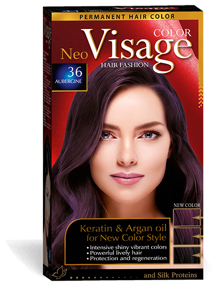 COLOR Visage Стойкая крем-краска для волос, 36 Баклажан / Aubergine