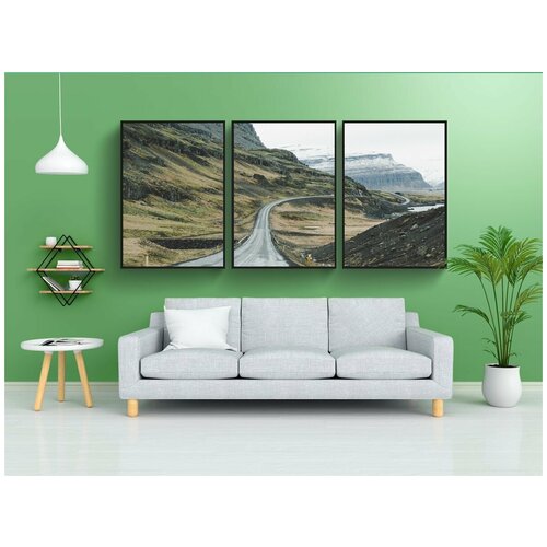 фото Набор модулных постеров для интерьера "исландия, дорога, ringstrasse" 60x90 см. в тубусе, без рамки lotsprints