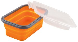 Контейнер складной силиконовый для еды 540 мл с кнопкой для выпуска пара 16х10х6 см, цвет Оранжевый