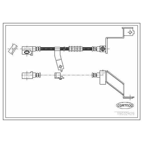 CORTECO 19032429 Тормозной шланг передний R [498mm]