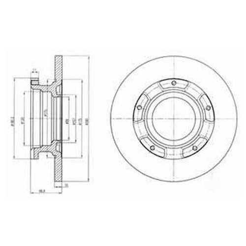 фото Тормозной диск delphi bg4008 для ford transit