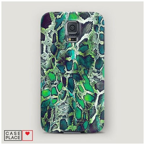 фото Чехол пластиковый samsung galaxy s5 зеленая кожа змеи case place
