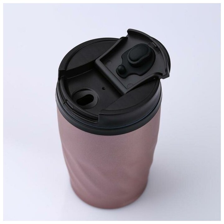Термокружка для кофе, чая, напитков TAKE IT EASY "Таген", термостакан, цвет хром, сохраняет тепло 2 ч, объем 350 мл, размер 13,5х8 см - фотография № 4