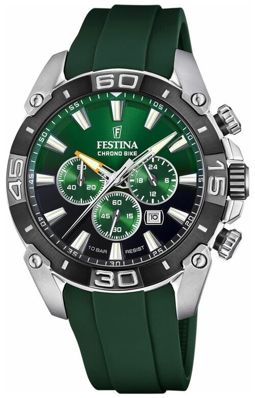 Наручные часы FESTINA Chrono Bike, зеленый, серебряный