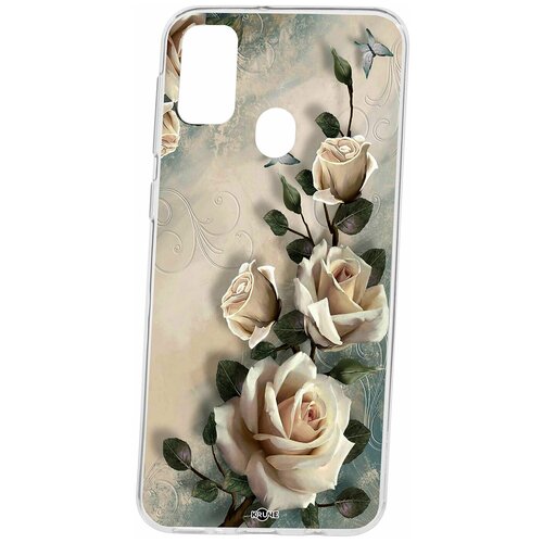 фото Чехол на samsung galaxy m30s / m21 kruche print белые розы / чехол для samsung / чехол с рисунком / чехол с принтом / чехол для самсунг / чехол для самсунг / бампер на гелакси / чехол накладка для гэлэкси / противоударная накладка для samsung galaxy / защита для galaxy / защита на samsung / cиликоновый чехол для samaung galaxy / пластиковый чехол на самсунг / защитный чехол для самсунг / чехольчик / защита телефона / ударопрочный чехол / галакси кruче