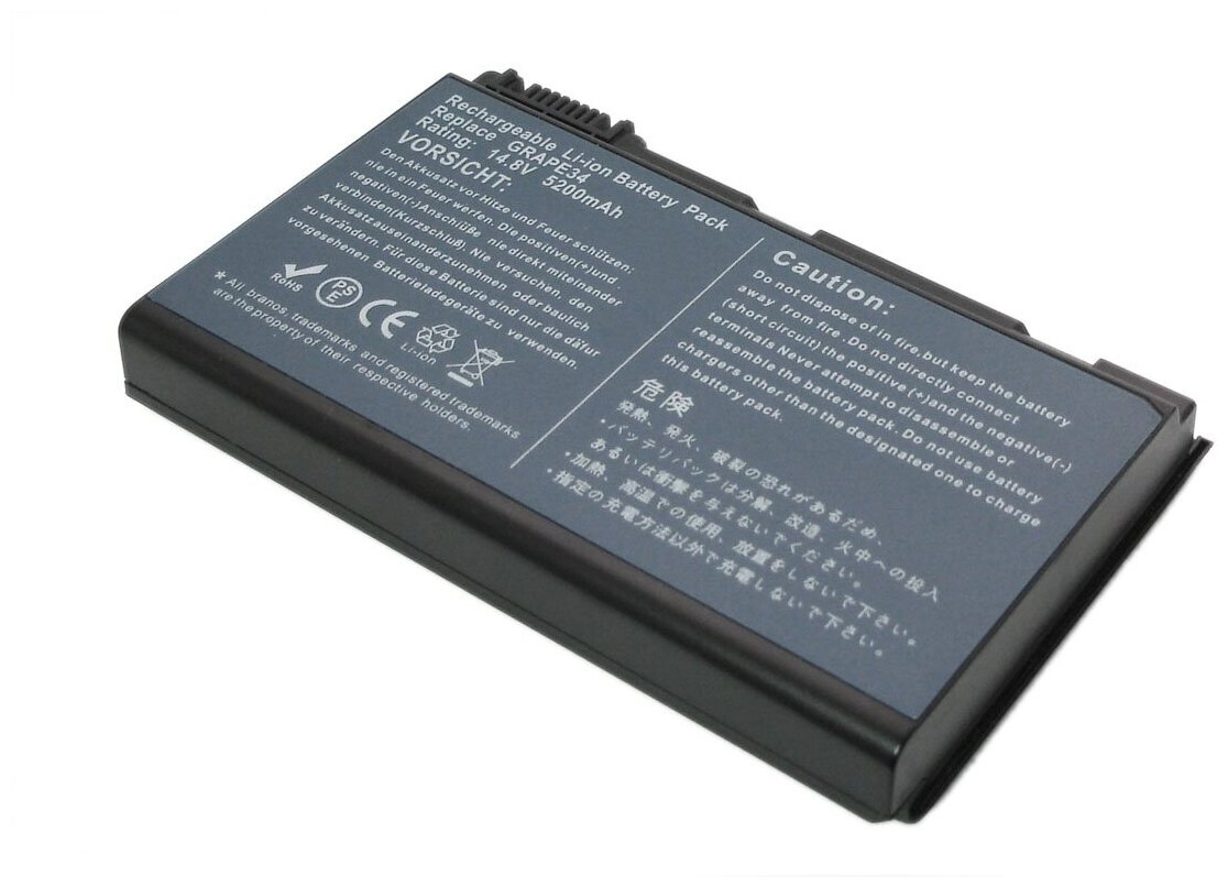 Аккумуляторная батарея для ноутбука Acer Extensa 5200 5600 TM 5300 5700 14.4V 5200mAh OEM черная