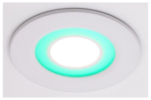 Трёхрежимный светильник, Потолочный, 6Вт+4Вт+Зелёная подсветка, Точечный, Светодиодный, Встраиваемый, Альфа Свет