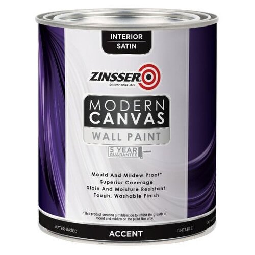 Краска Zinsser для внутренних работ Modern Canvas белая шелковисто-матовая 0,887л