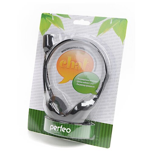 Perfeo Наушники проводные с микрофоном Perfeo PF-CHAT-BLKSIL CHAT Черный 560₽