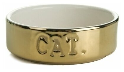 Beeztees Миска для кошек керамическая золотая 200мл*11,5*4см