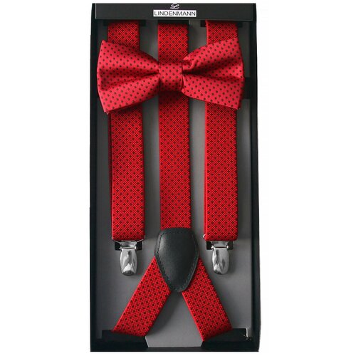 фото Подтяжки + галстук-бабочка красные с рисунком lindenmann размер: цвет: красный арт. 980003