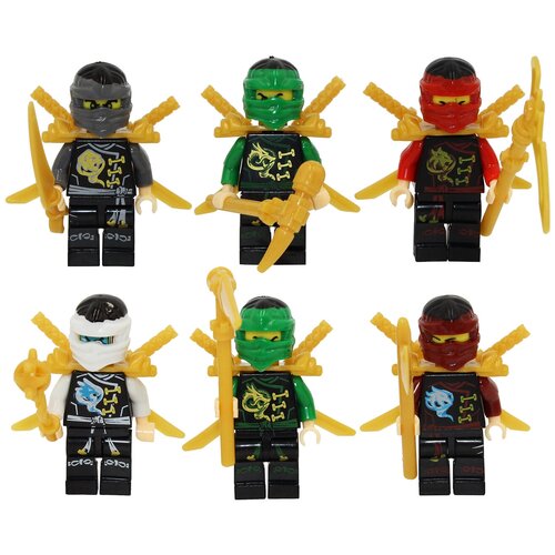 Фигурки Ниндзяго Ninjago 6 штук с аксессуарами