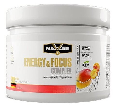 Maxler Energy & Focus complex порошок, 200 г, абрикос и манго