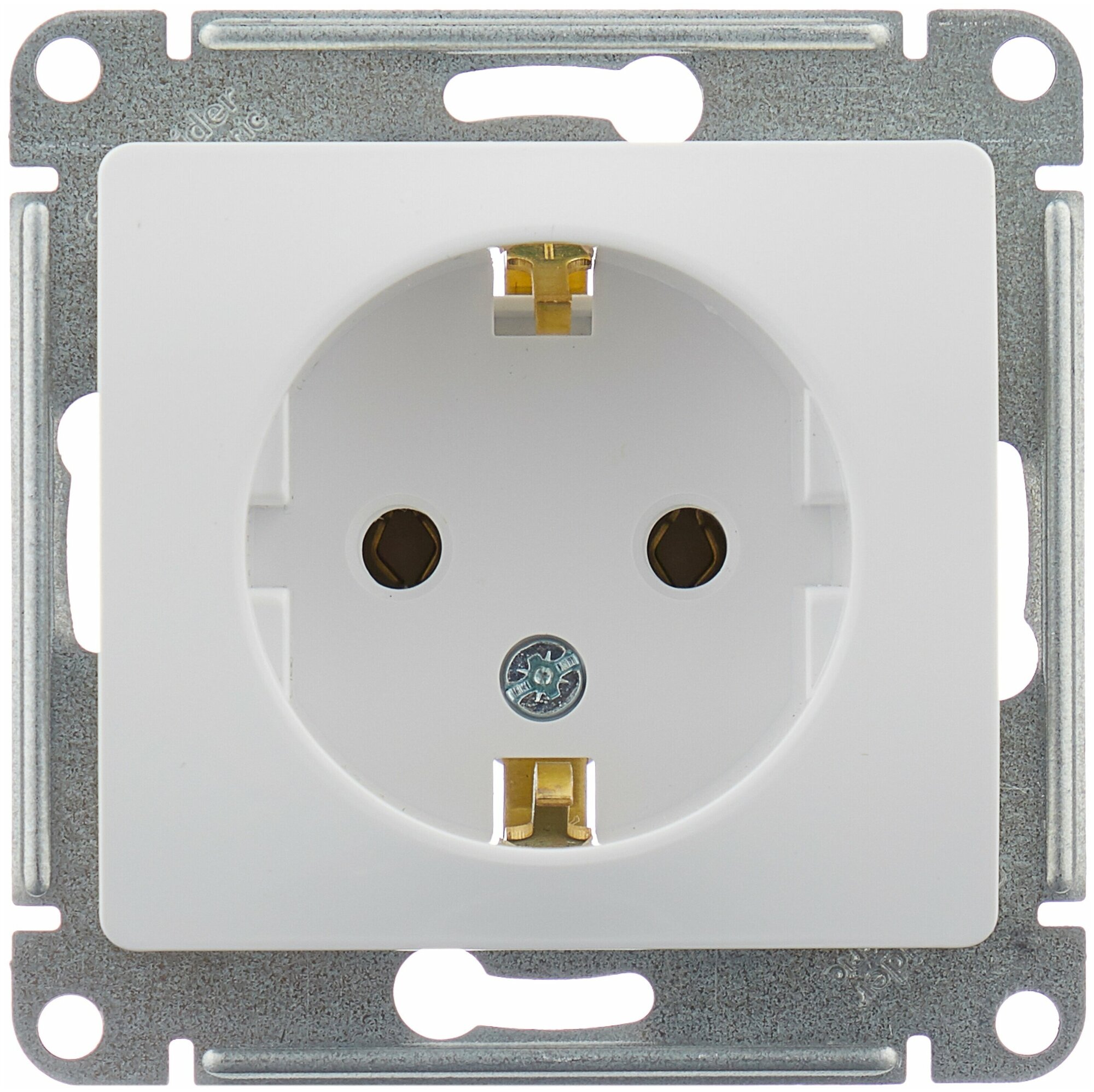 Розетка 1гн с З/К с/у белый механизм 16А Glossa Systeme Electric