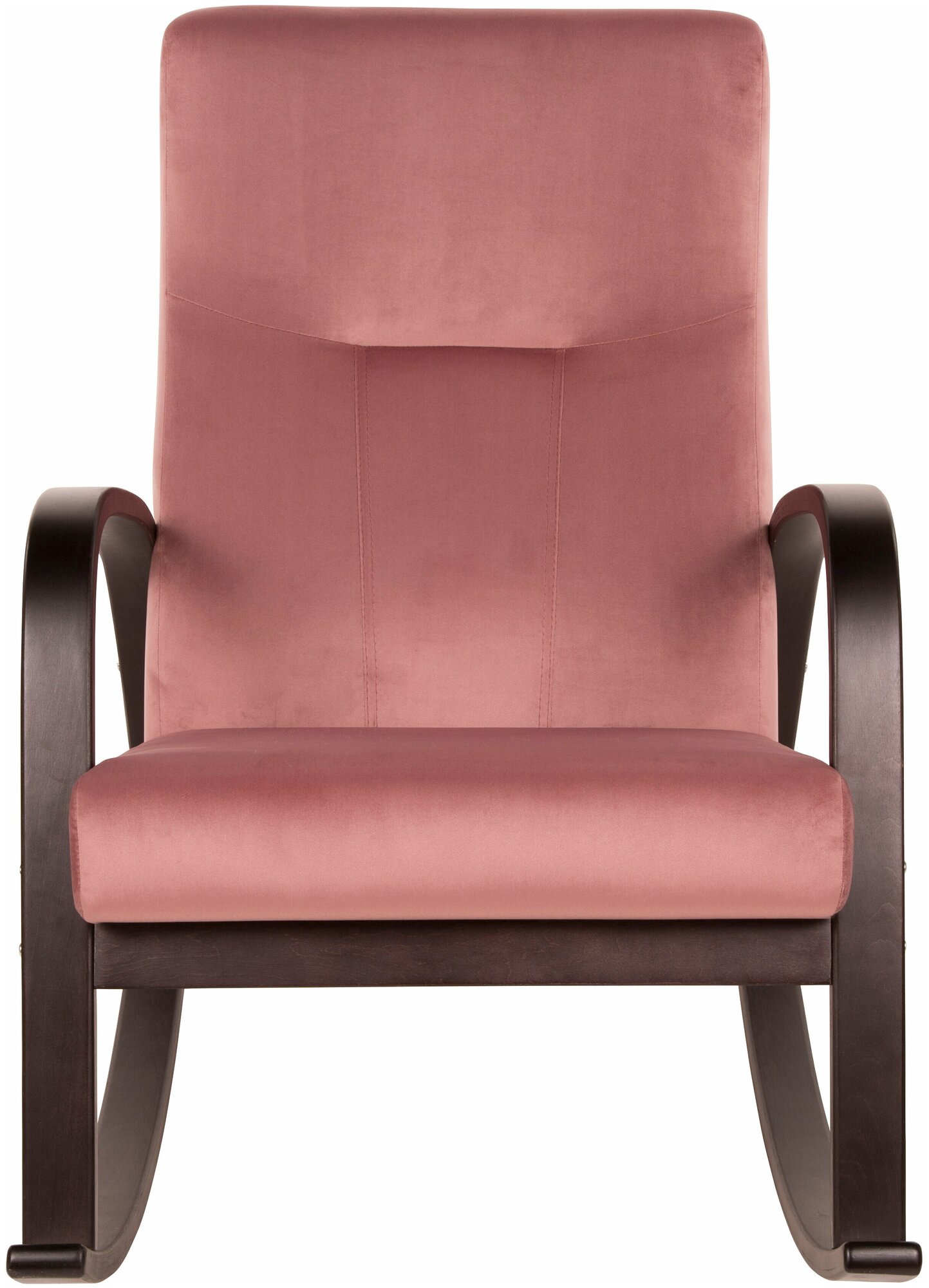 Кресло-качалка Ирса ткань пудровый, каркас венге структура - фотография № 2