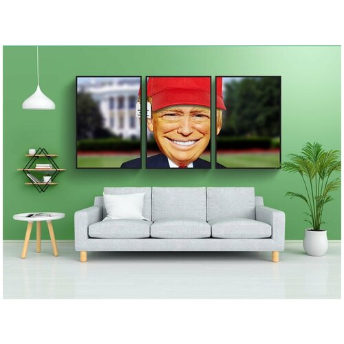 фото Набор модулных постеров для интерьера "трамп, дональд трамп, дональд" 60x90 см. в тубусе, без рамки lotsprints