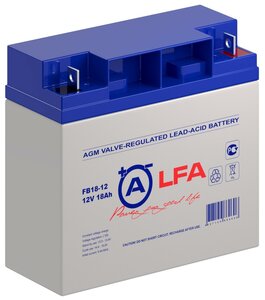 Фото Аккумулятор ALFA BATTERY FB 18-12 (12В, 18Ач, клемма под болт M6)