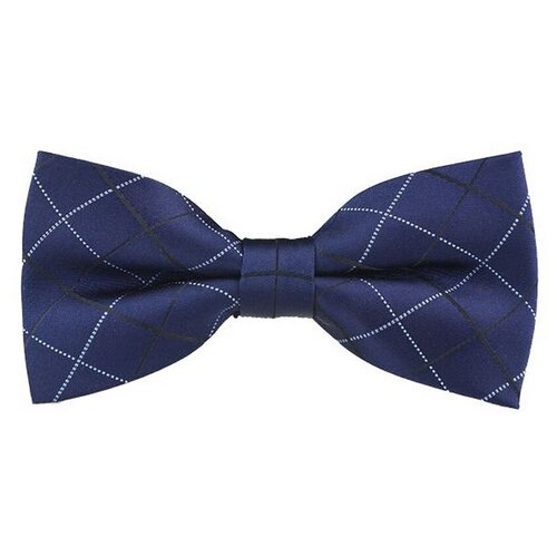 галстук бабочка синяя с ромбовидной текстурой Бабочка 2beMan, синий