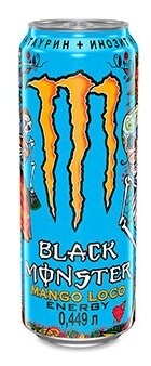 Напиток энергетический Black Monster Mango Loco, ж/б, 12шт х 0,449л - фотография № 2