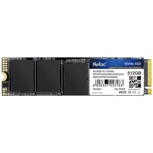 Накопитель SSD Netac 512Gb PCI-E NVMe NV2000 Series M.2 2280 (NT01NV2000-512-E4X)