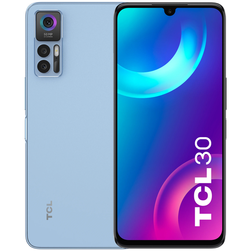 Смартфон TCL 30 4/64 ГБ, Dual nano SIM, светло-голубой смартфон tcl 30e dual sim 3 64 гб dual nano sim серый космос